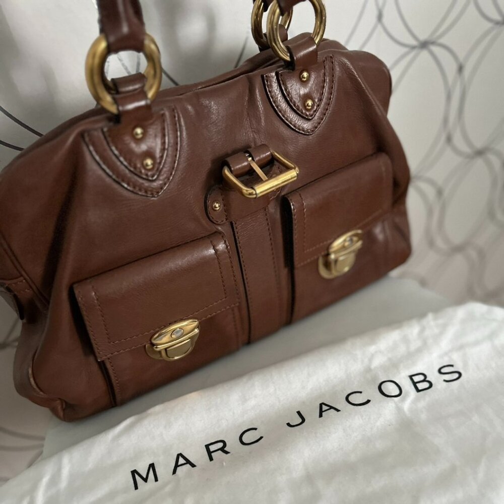 Marc Jacobs Venetia Brown Soft Calfskin/Taupe Suede Italy